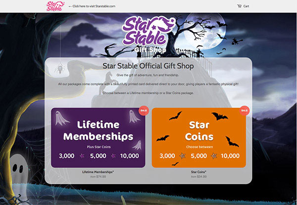 Ghoulish gifts and despicable deals at the Star Stable Halloween Gift Shop!