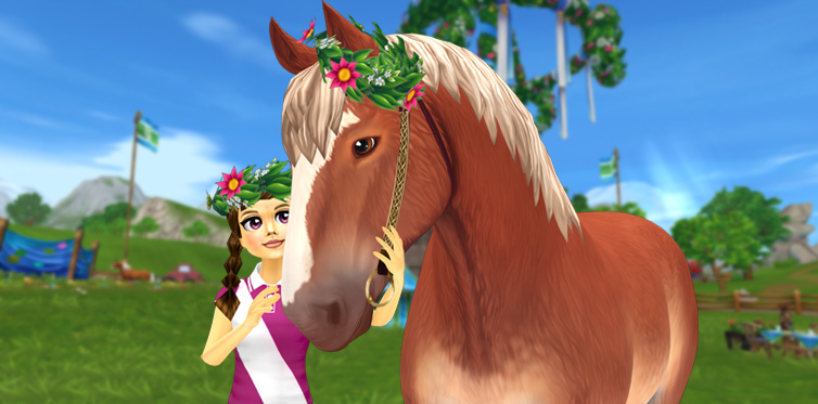 ¡Coronas de flores de la Noche de San Juan para ti y tu caballo!