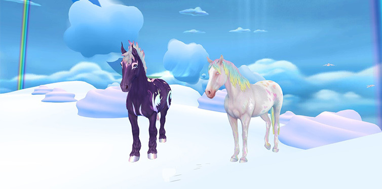 Magical Rainbow Horses available in Cloud Kingdom.