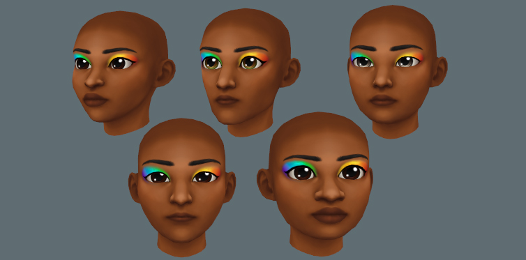 New rainbow eyeshadowtested on different eye shapes.