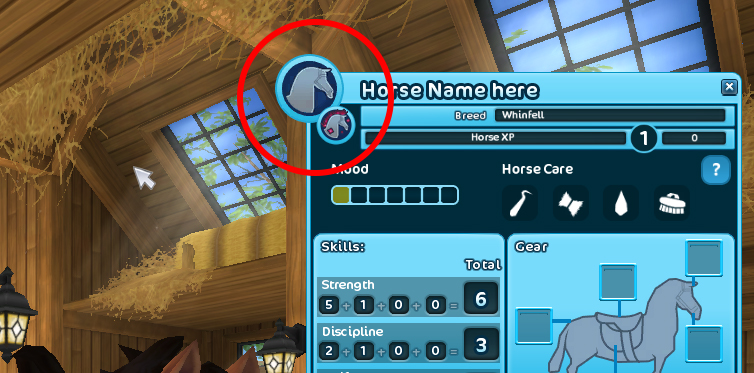 Click on the button in the horse sheet to toggle the coat