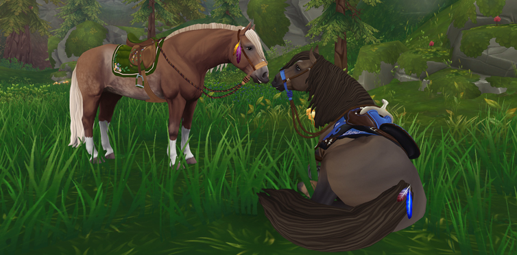 Use as decorações pomposas para mostrar a qual tropa o seu cavalo pertence!