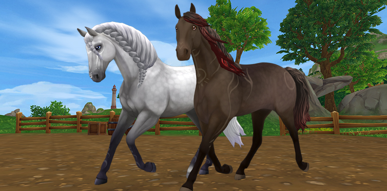 Ayla y Umbra son igual de bonitos con sus pelajes de caballo normal...