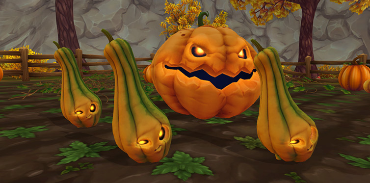 Play with the living pumpkins to earn golden pumpkin tokens!