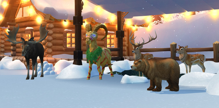 Rent an animal to ride in the Winter Village!