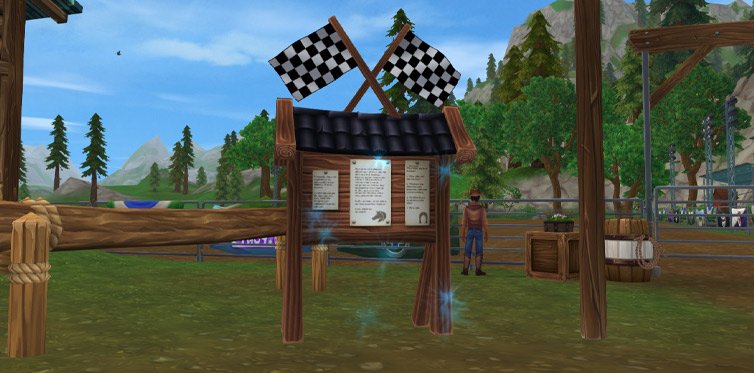 Click on the noticeboard to try the race!