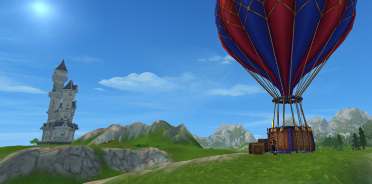 Triff Mica an ihrem Heißluftballon …